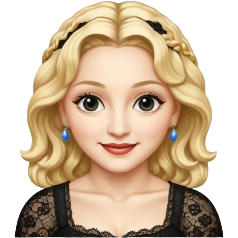 Madonna, portrait, smiling emoji