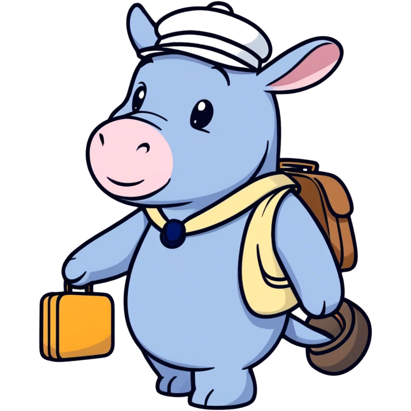 Eeyore on a cruise vacation emoji