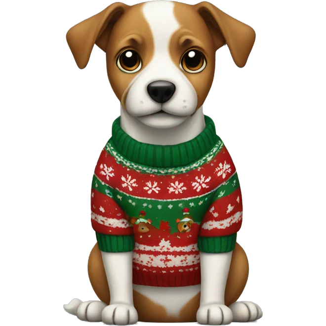 dog in a Christmas jumper emoji