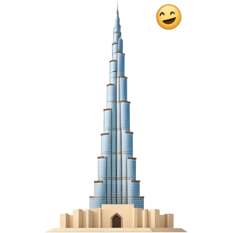 Burj Khalifa in coconut beige color, emoji style, simple and clean, minimalism, soft tones emoji