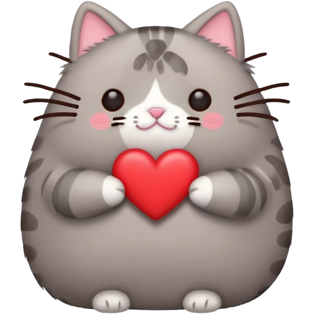 Pusheen cat red heart kawaii cute emoji