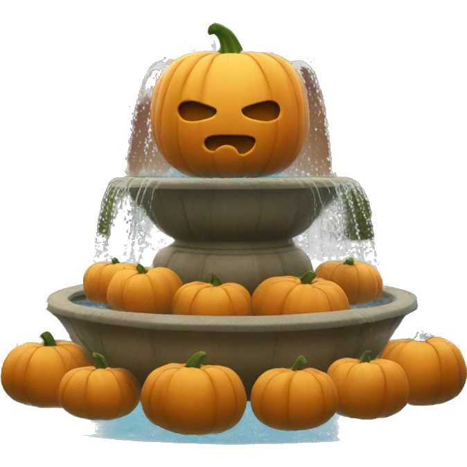 single pumpkin fountain emoji