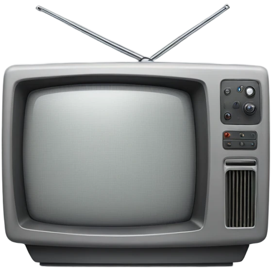 Gray television turned off with X letter emoji
