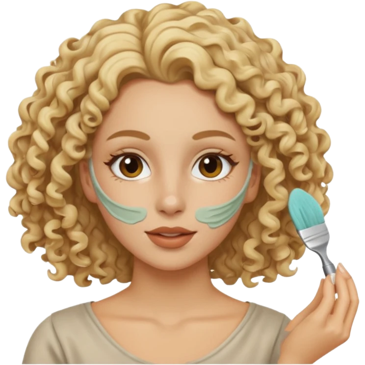 clay mask woman blond curly emoji