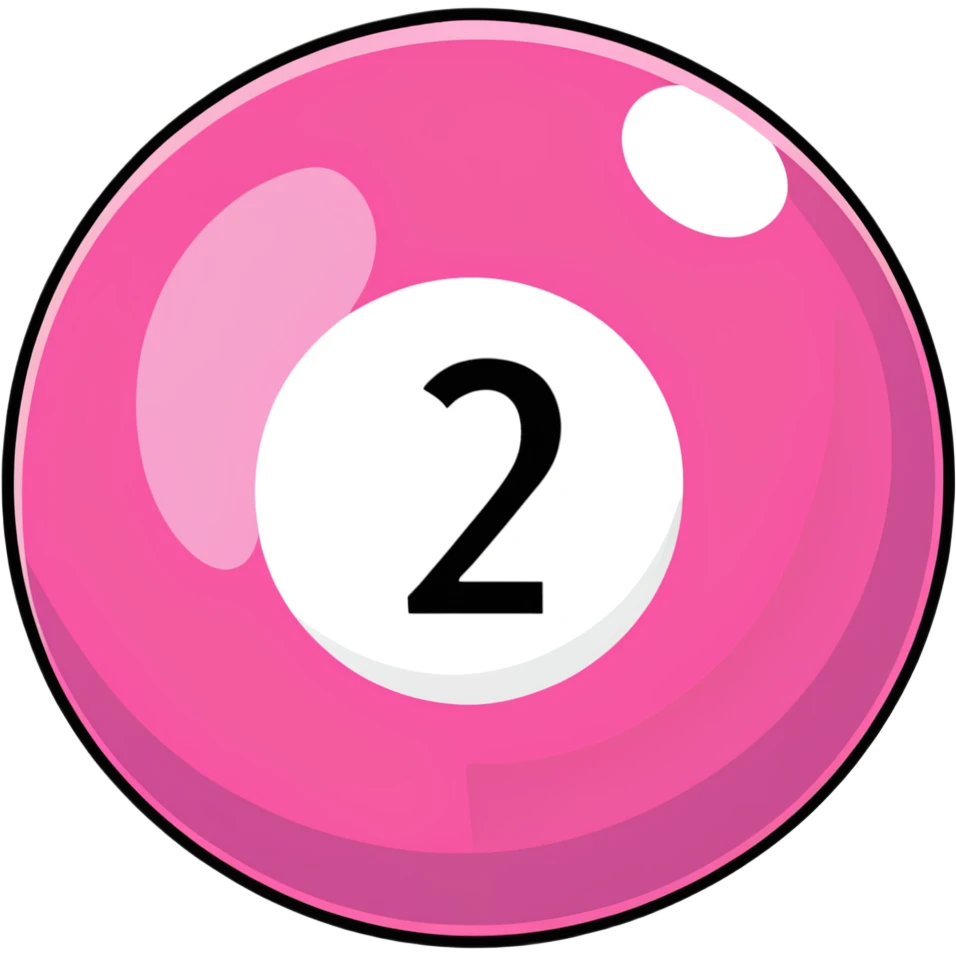 pink billiard ball with the number 23 emoji