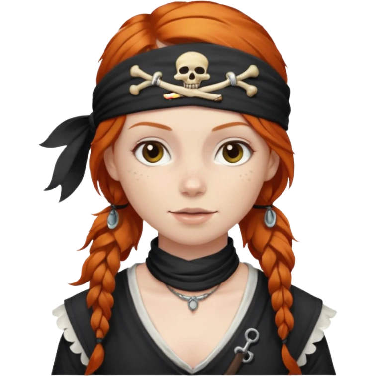 ginger hair pirate girl emoji