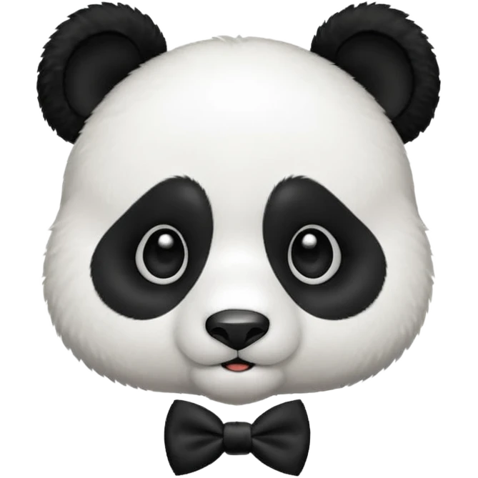 panda face wearing a bow tie emoji