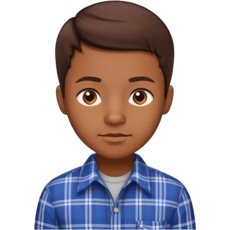 Black software engineer, short brown hair, plaid shirt, sophisticated look emoji