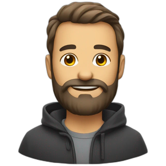 Un chauve avec de la barbe emoji
