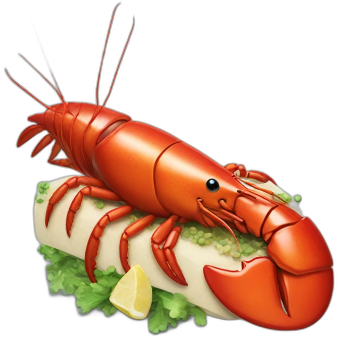 Lobster eating fish emoji