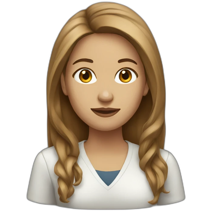 journalist female brown long hair light skin emoji