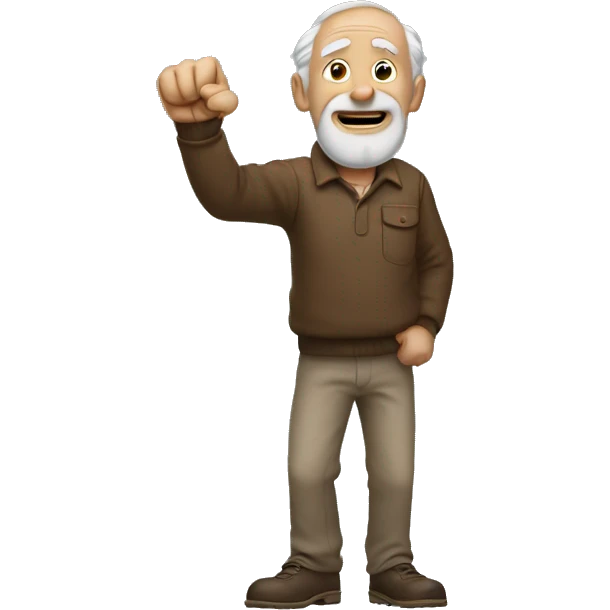 Old man shaking fist to the sky emoji