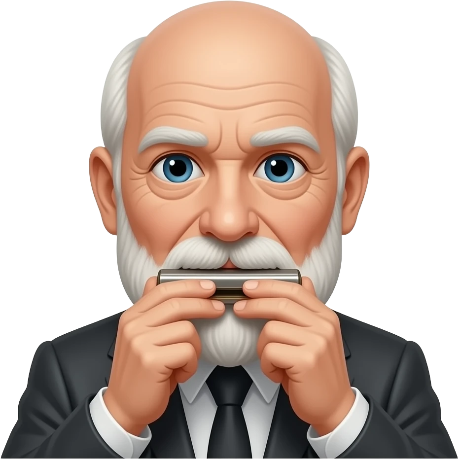 harmonica old man without hair emoji