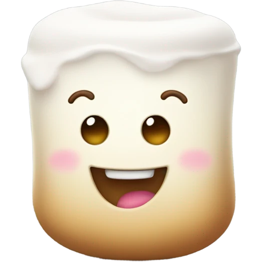Cute Happy browned marshmallow  emoji