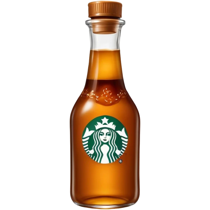 Starbucks Caramel Brûlée sauce in a Starbucks syrup bottle with Starbucks logo  emoji
