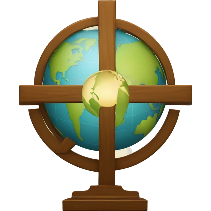 a cross with the globe in front, symbolizing, spreading the gospel emoji