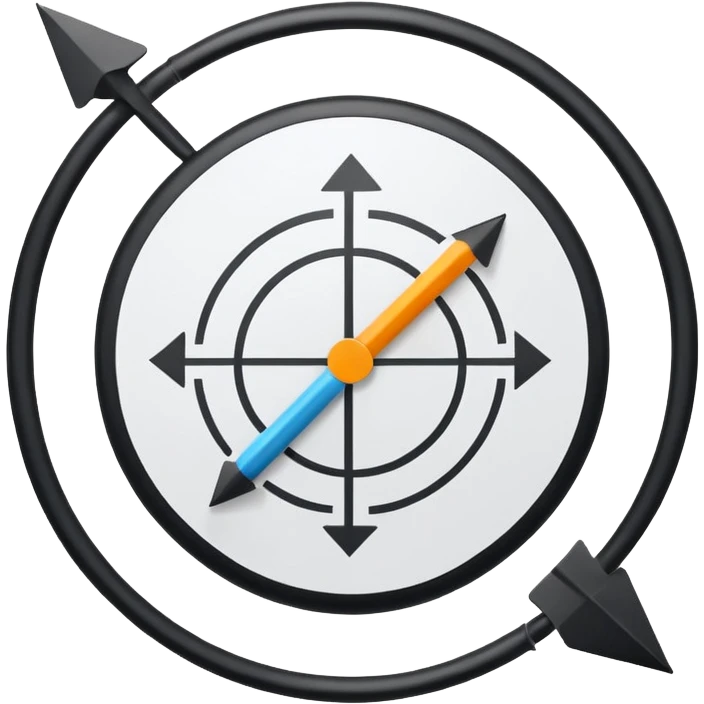 Minimalistic flat vector icon, iOS style, thin black contour on white background. Circular arrows forming a loop with a small task board inside. Clean, no text, no shadows emoji