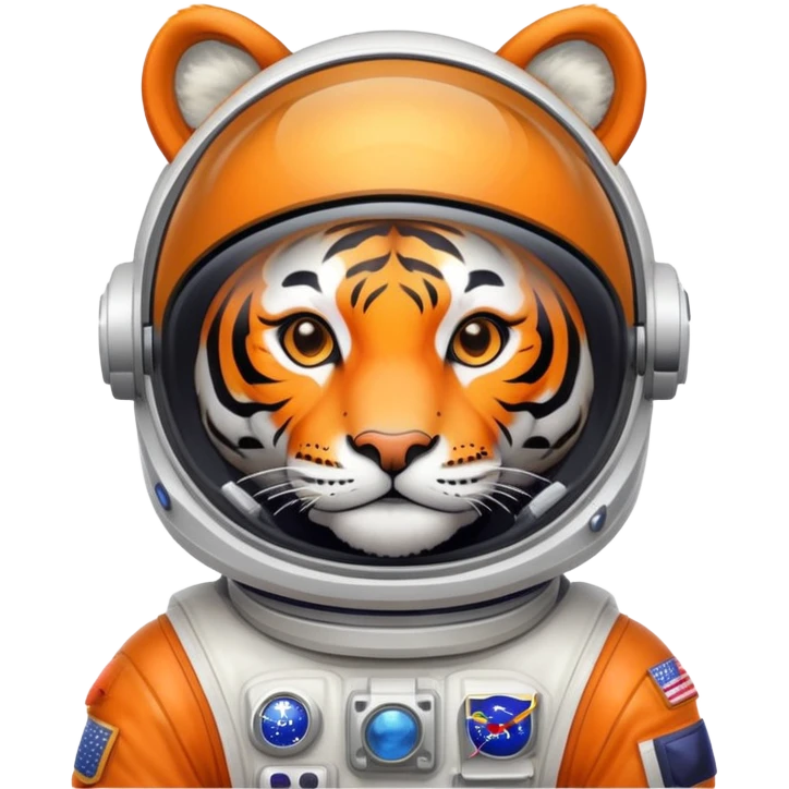 astronaut tiger face with space helmet and stars for Twitch emote emoji
