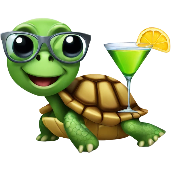 Turtle with a martini emoji