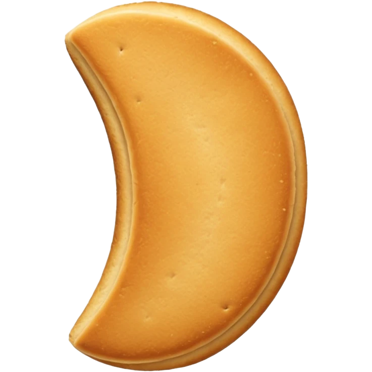 elongated  crescent-shaped crescent moon crouton without a face emoji