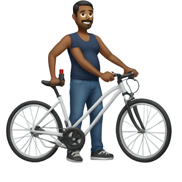 pregnant man holding a bike pump emoji