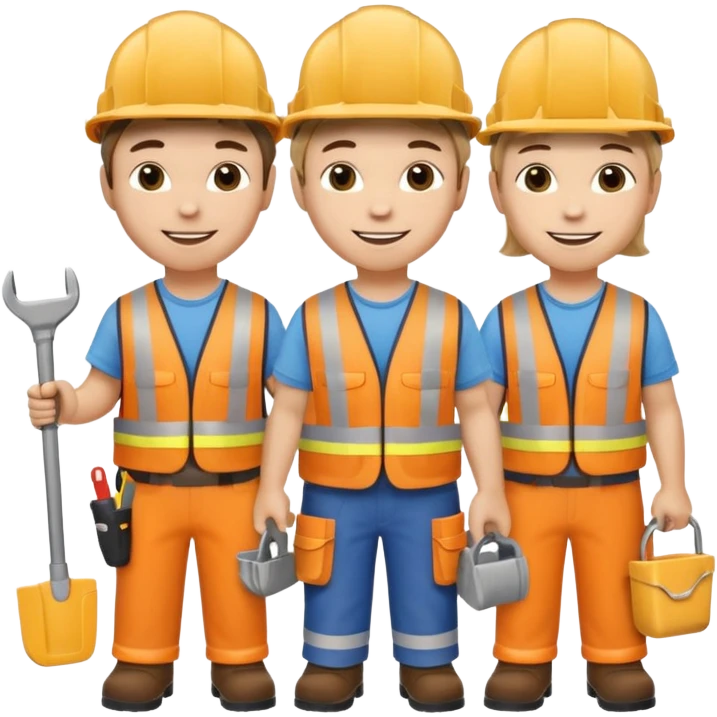20 tiny construction workers emoji