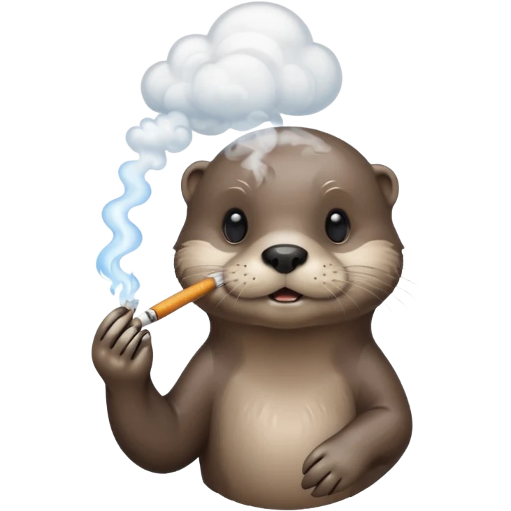a otter smoking weed surrounded by fumes emoji