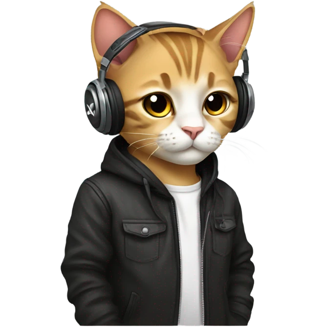 dj cute cat emoji