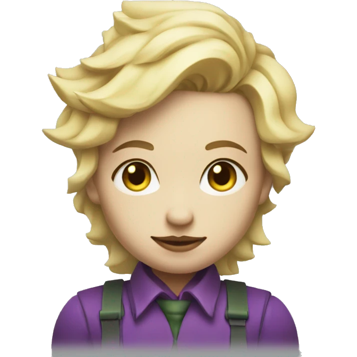 Cute, blonde joker  with arms crossed with construction capacity emoji