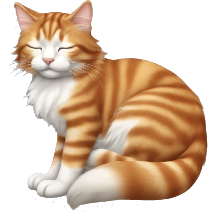 Red silver tabby long hair sleeping emoji