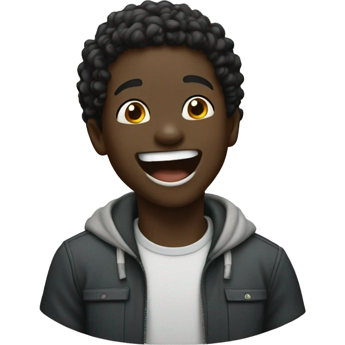 Black boy laughing  emoji