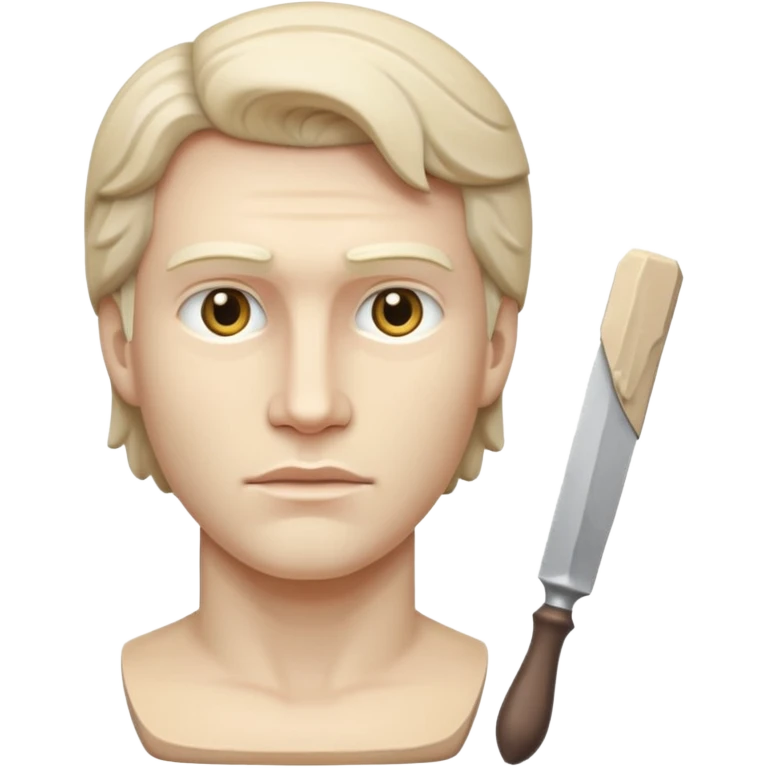 
half sculpture, with chisel, david emoji