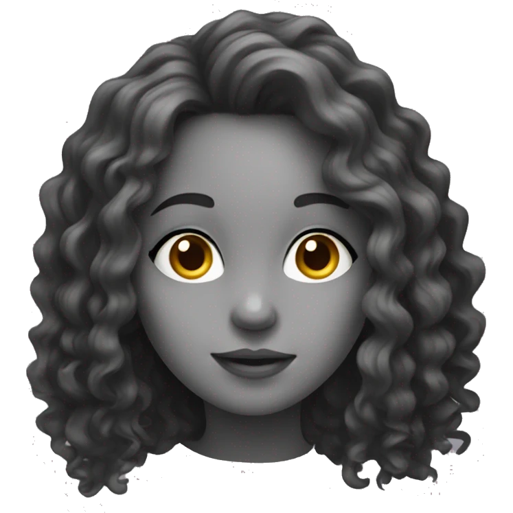 girl with long curly defined hair looking side emoji