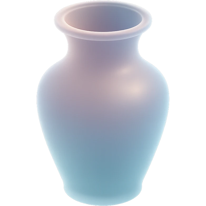 decorative vase, soft pastel colors, translucent effect, matte glass style illustration emoji