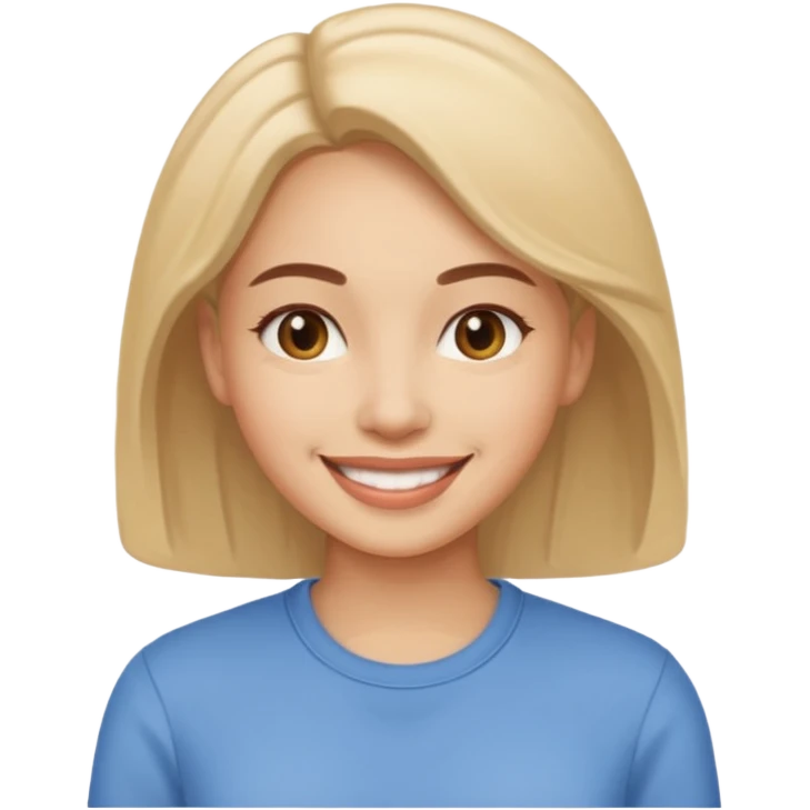 woman, smiling, light skin tone, simple, no text emoji