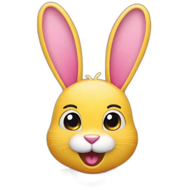 Pink rabbit winking wearing yellow tee shirt emoji