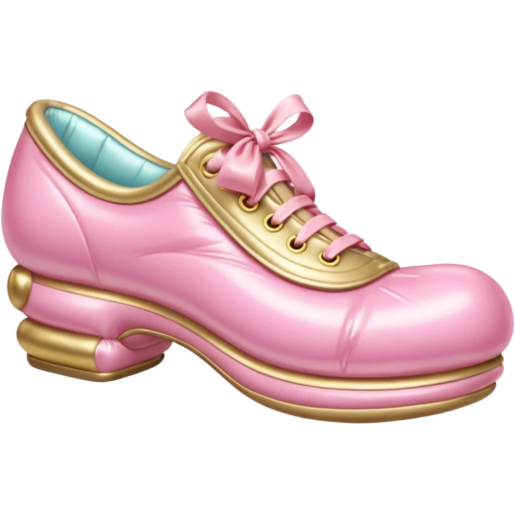 vintage rococo pale gold & pink inflatable puffy shoe emoji