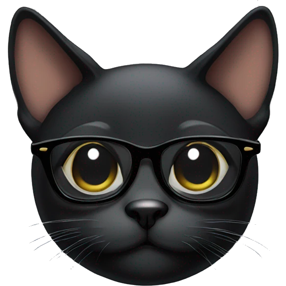 black cat with glasses emoji