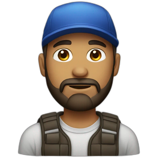 bold man with cap and beard emoji
