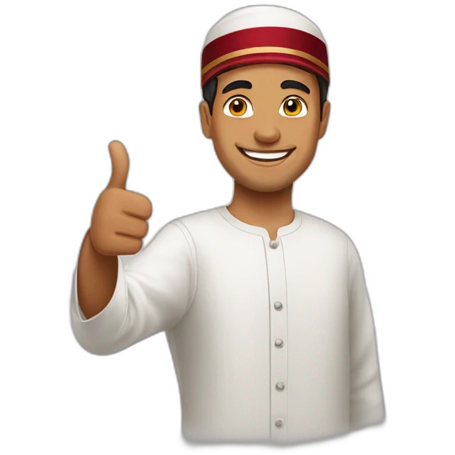 happy, young Omani man thumbs up  emoji