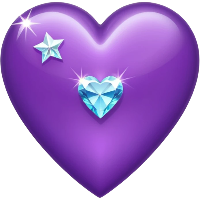 shiny purple heart with diamond emoji
