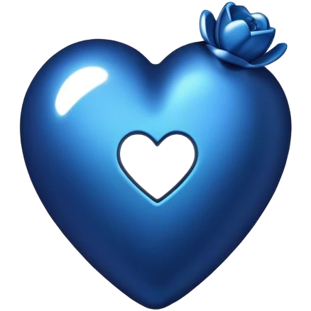 Just a simple heart bud the dark metalic blue emoji