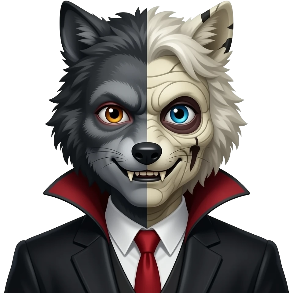 A werewolf, vampire, mummy as one person emoji