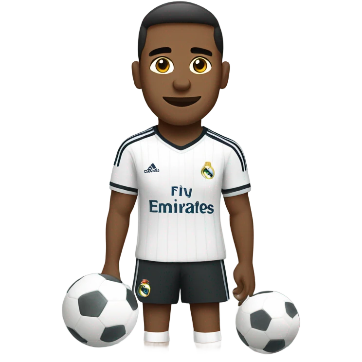Soccer player with Real Madrid shirt on emoji