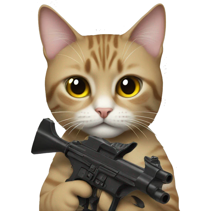 Cat with a gun emoji