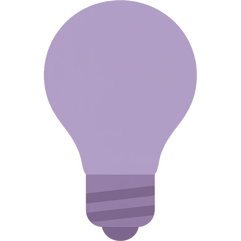A dull purple Light Bulb emoji