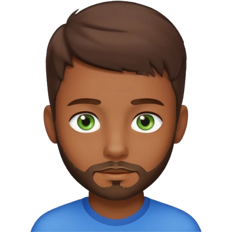 a young boy with brown hair, with a mix of blue and green eyes, a little bit of beard emoji