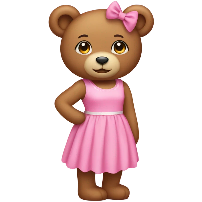 teddy bear wearing a pink dress emoji