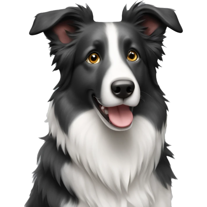 Grey and black Berle border collie  emoji