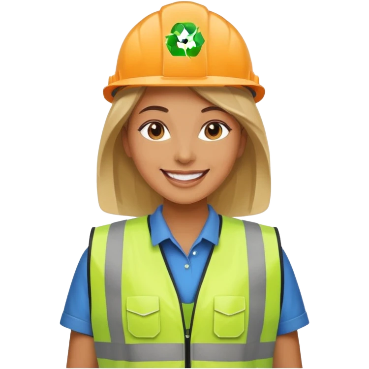women, Waste Management, safety vest emoji